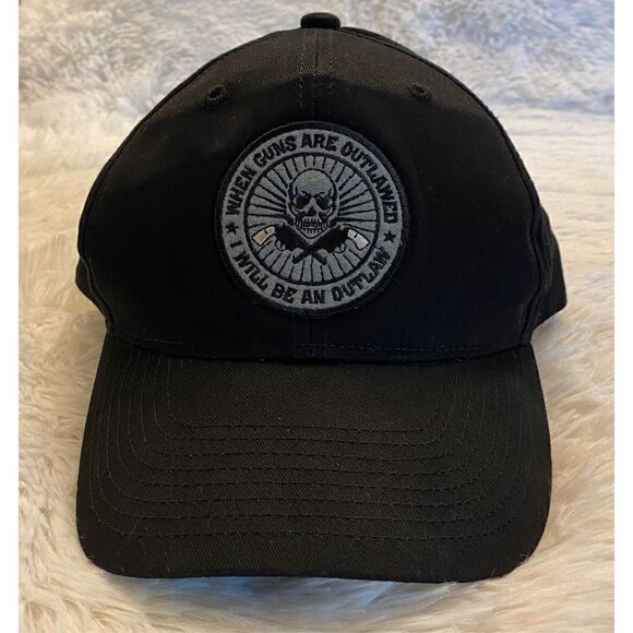 NWOT “WHEN GUNS ARE OUTLAWED*I WILL BE AN OUTLAW” Black Cap - Picture 2 of 7